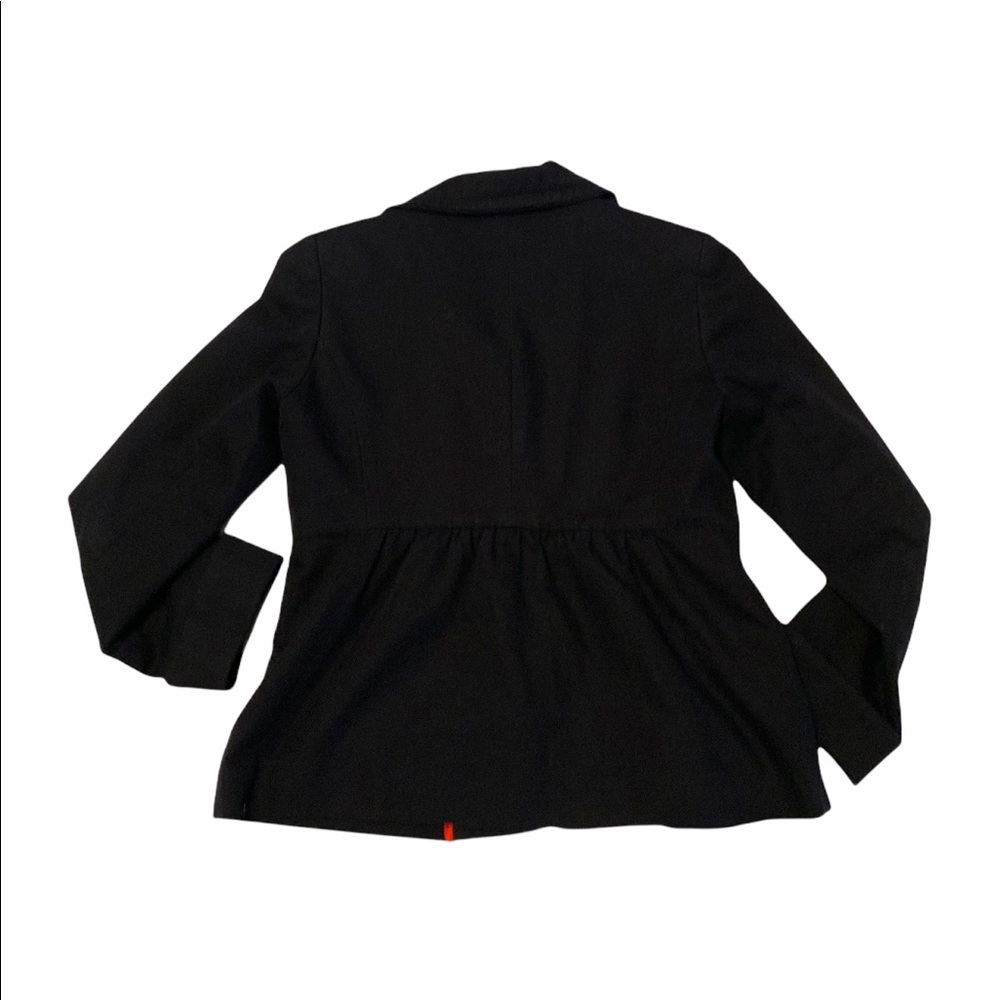 J.Crew Navy Blue Long Sleeve Button Down Pocket Pleated 100% Cotton Blazer-6 - Picture 8 of 9